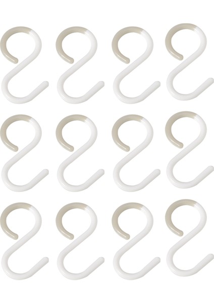 12 Pack S Kancalar Raf Askısı S Şekilli Kancalar Asılı Esnek Boyun Mutfak Için Banyo Beyaz (Yurt Dışından)