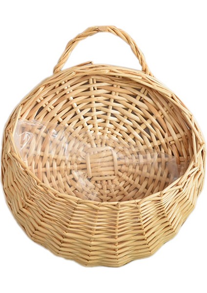 El Yapımı Çiçek Ekici Duvar Asılı Hasır Rattam Sepet Bahçe Asma Tencere Bitkileri Tutucu Bahçe Kapları Duvar Ekici A (Yurt Dışından)