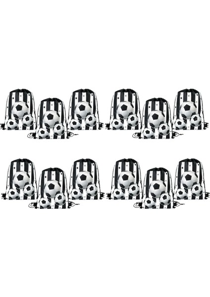 12PCS Futbol Partisi Iyilikler Çizim Çantaları Futbol Topu Hediye Goodie Çanta Çocuk Spor Tema Partisi Dekorasyon Malzemeleri (Yurt Dışından)