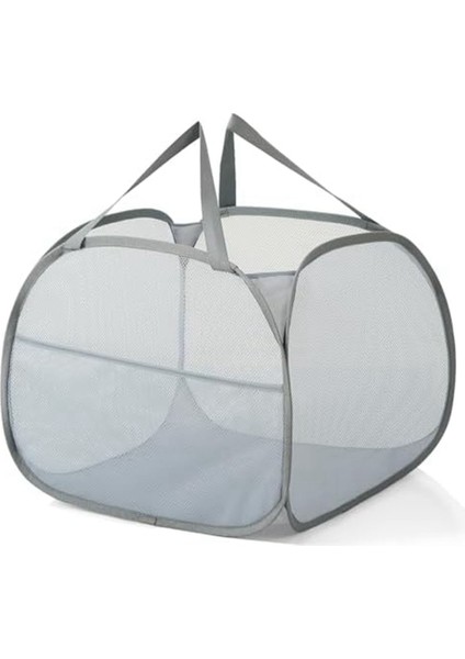 Çıkarılabilir Örgü Açılır Çamaşır Yıkama Güçlü Tutamaklı, Açılış Giysisi Yan Ceplerle Engel, Depolama Sepetleri-D (Yurt Dışından)