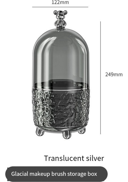 Makyaj Fırça Tutucu Kapaklı 360 Döner Net Toz Geçirmez Makyaj Fırçaları Konteyner -C (Yurt Dışından)