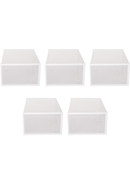 Şeffaf Ayakkabı Kutusu Depolama Kutusu Çekmece Tipi Plastik Ayakkabı Rafı Şeffaf Ayakkabı Dolabı Online Ünlü Ayakkabı Beyaz (Yurt Dışından)