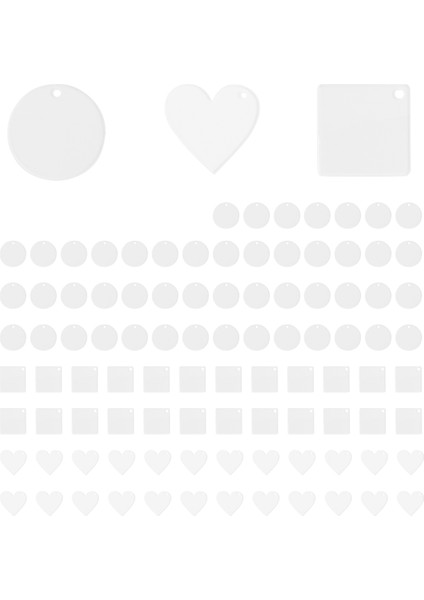 100PCS Akrilik Keychain Boşluklar Dekorasyon El Sanatları Yuvarlak Kalp Şeklinde Akrilik Boşluklar Dıy Keyi ve Etiketleri Için Temeller (Yurt Dışından)