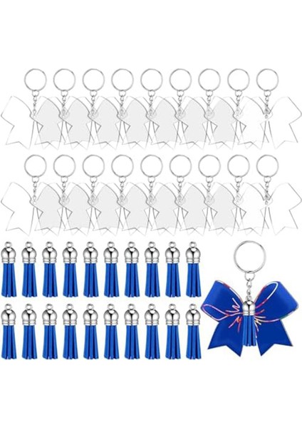40PCS Yay Anahtarlıklar Akrilik Yay Anahtarları Püsküllü Dıy Anahtarlıklar El Yapımı Projeler Tezahürat Aksesuarları (Yurt Dışından)