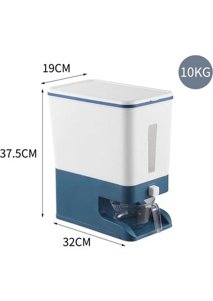 Pres Tipi Pirinç Dağıtıcı Kapalı Tahıl Konteyner Depolama Ev Tahıl Pirinç Kutusu Dispenser Kova Pirinç Kutuları 10KG-B (Yurt Dışından) modelleri