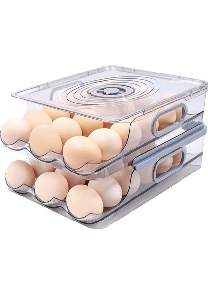 2 Katman Depolama Yumurta Konteyneri Buzdolabı Için, Kapak ve Zaman Ölçeği Olan Buzdolabı Için Yumurta Tutucuyu Otomatik Olarak Yuvarlamak (Yurt Dışından) fiyatları