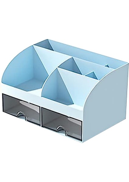 6 Bölme ve 2 Küçük Çekmeceli Masa Organizatör-Ofis Organizatörü, Kalem Tutucular Için Masa Depolama Kutusu, Uzak Mavi (Yurt Dışından)