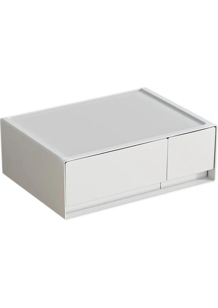 Istiflenebilir Masaüstü Organizatör Büyük Kapasiteli Çekmeceli Saklama Kutusu Okul Kırtasiye Sunma Organizatör, 2 Çekmeceli (Yurt Dışından)