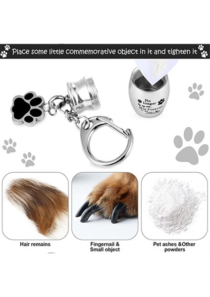 4 Paket Pet Urns Keychain Pet Urns Köpekler Küller Külsülleri Paslanmaz Çelik Küçük Evcil Hayvanlar Köpekler Için Kedi Külleri (Yurt Dışından)