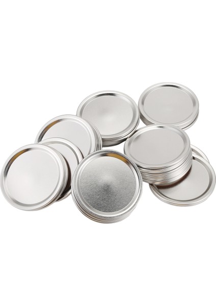 50 Adet Genişliğinde Ağız 86 mm Kavanoz Konserve Kapakları, Yeniden Kullanılabilir Sızıntı Geçirmez Bölünmüş Tip Gümüş Kapaklar Silikon Contalar Halkalar (Yurt Dışından)