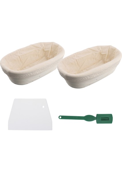 Banneton Proofing Sepet Seti - Artisan Hamur Mayası Ekmek Fırın Sepeti, Hamur Kazıyıcı/kesici ve Brotform Bez Astarı (Yurt Dışından)
