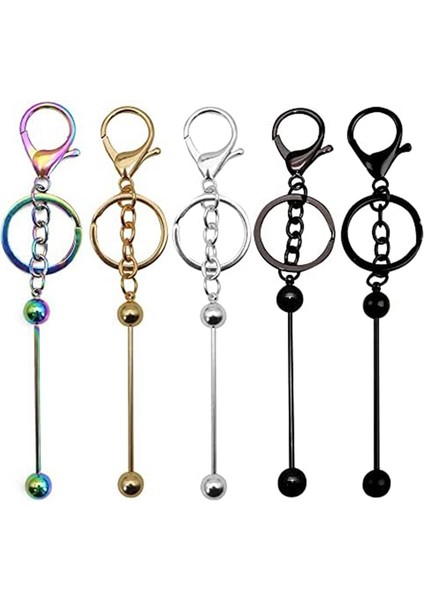 5pcs Boncuklu Anahtarlık Çubuğu Boş Anahtarlık Istakoz Pençe Tokası Dıy Mücevher El Sanatları Sırt Çantası Dekoru Için Anahtarlık (Yurt Dışından)
