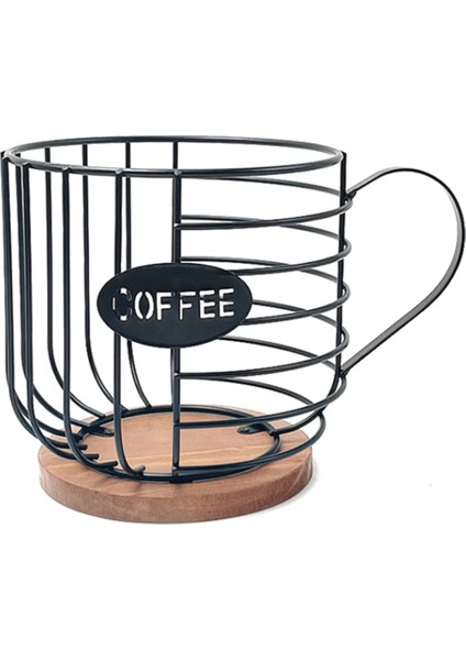 Kahve Pod Tutucu Kahve Pod Sepet Tel Kahve Pod Depolama Mutfak Aile Tezgah Pod B Için Ahşap Taban Organizatör (Yurt Dışından)