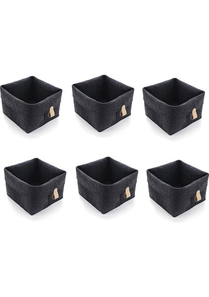 6 Adet Depolama Küpleri Keçe Kumaş Küp Depolama Kutuları, Asılı Halkalı Katlanabilir Küp Sepetleri ile Katlanabilir Depolama Kutuları (Yurt Dışından)
