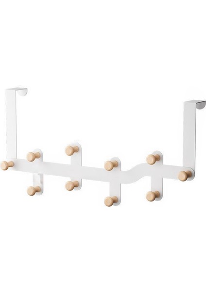 10X Kancalı Ahşap Kancalar Ev Evi Banyo Organizatör Raf Giysisi Ceket Şapka Askı Tutucu Kapı Asılı, Siyah (Yurt Dışından)