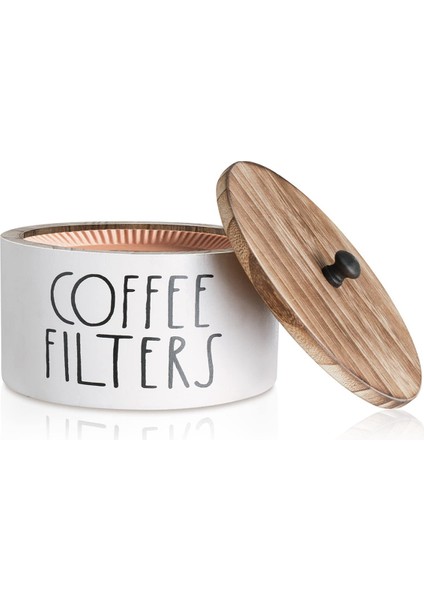 Kahve Filtre Tutucu Ahşap Kahve Filtre Konteyneri Kahve Filtre Depolama Kapak Rustik Kahve Filtre Dispenser Sepet (Yurt Dışından)