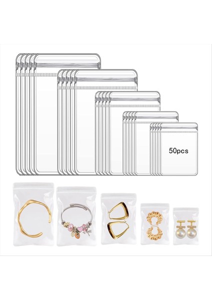 50PCS 5 Boyutlar Temiz Takı Organizatör Küpe Yüzüğü Kolye Depolama Çantaları Seyahat, Karın Karşıtı Koruma Takıları (Yurt Dışından) fiyatları