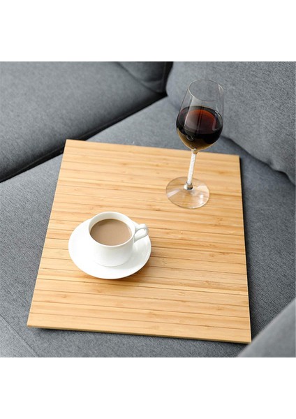 Kanepe Koltuk Tepsisi Ahşap Tahram Tepsisi Yiyecekler/içecekler/atıştırmalıklar/bardak Coaster Için Esnek Katlanabilir (Yurt Dışından)