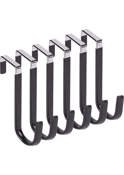 Kapı Kancalarının Üzerine Asılı Giysiler, 6 Paket Askı Yumuşak Kauçuk Yüzey Çizikleri Önlemek, Banyo Siyahı Için Kapı Kancası (Yurt Dışından)