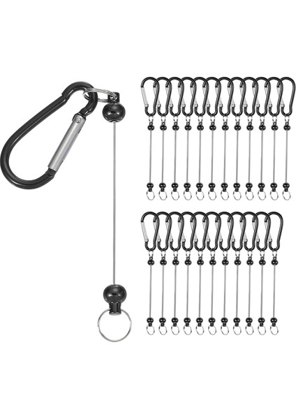 Boncuklu Anahtarlık Çubukları, 24 Pcs Metal Boncuklu Anahtar Kezleri Boşluklar Toplu Yapım Malzemeleri Snap Hook Black ile (Yurt Dışından)