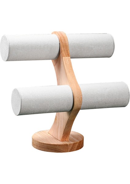 2 Katmanlı Masif Ahşap Takı Ekran Standı Bilezik Izleme Organizatör Depolama Rafı Takı Paketleme Ekran Prop Braketi, 3 (Yurt Dışından)