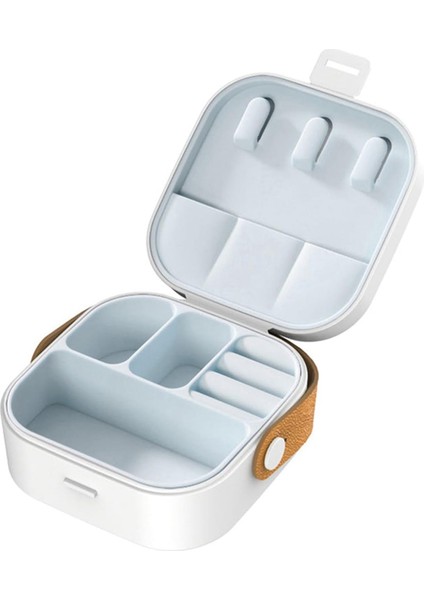 Sap, Mini Takı Seyahat Kılıfı, Takı Sahibi Organizatörü, Küçük Seyahat Takı Kutuları, Beyaz ile Küpe Takı Kılıfı (Yurt Dışından)