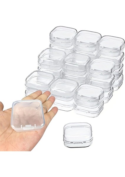 30 Paket Temiz Küçük Plastik Kaplar Küçük Öğeler Için Menteşeli Kapaklı Şeffaf Saklama Kutusu (1.7X1.7X0.79INCH) (Yurt Dışından)