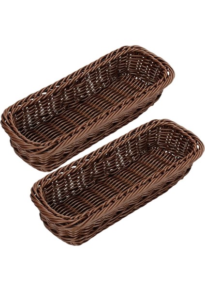 Dokuma Sepetler 2pcs Masa Üstü Için Küçük Dokuma Depolama Sepeti, Gümüş Eşya Çatal Bıçak Takımı Kavanoz Tutucu Dokuma Sepet A (Yurt Dışından)