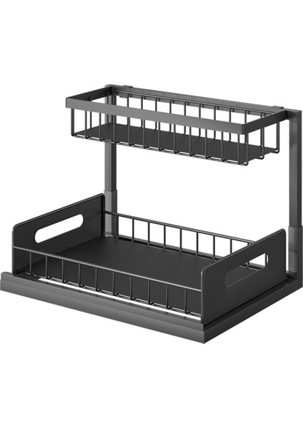 Lavabo Organizatörü, Dolap Organizer&#39;ı Çekin 2 Teriyer Sürgülü Raf Çok Kullanım Mutfak Alt Mutfak Lavabo Organizatörleri ve Depolama (Yurt Dışından)