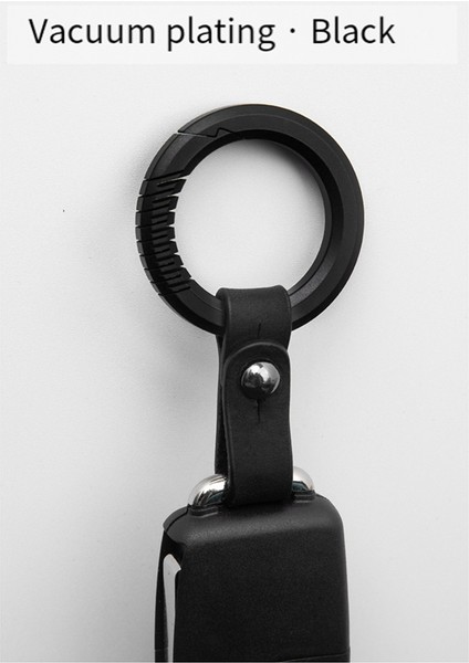 Titanyum Alaşım Anahtarı Deri Araba Anahtar Key Zinciri Unisex Anahtar Kolye - Siyah Deri Şerit Için Uygun (Yurt Dışından)