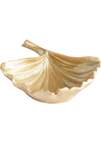 Reçine Golden Ginkgo Masaüstü Dekoru Için Depolama Tepsisi Dekoratif Figürinler Sundurma Masaüstü Anahtar Atıştırmalık Konteyneri (Yurt Dışından)