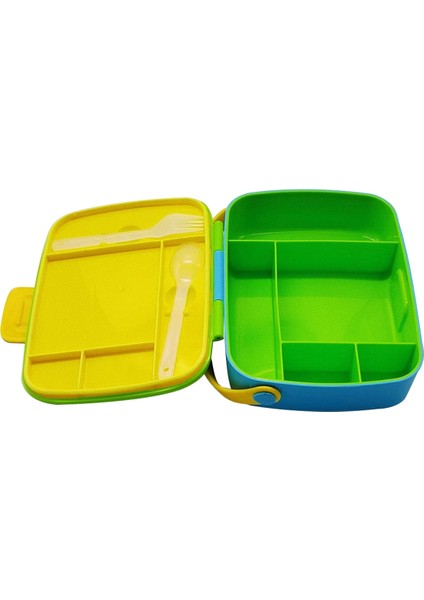 Çerçeve Plastik Öğle Yemeği Kutusu Taşınabilir Öğle Yemeği Kutusu Kaşık Çatal Öğle Yemeği Kutusu Mühürlü Taze Tutma Kutusu B (Yurt Dışından)