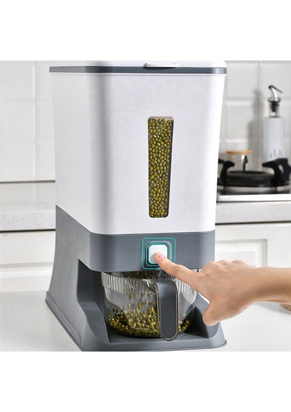 Pres Tipi Pirinç Dispenser Sızdırmaz Tahıl Konteyneri Ev Tahıl Pirinç Kutusu Dispenser Kova Pirinç Kutuları 10KG-A (Yurt Dışından)