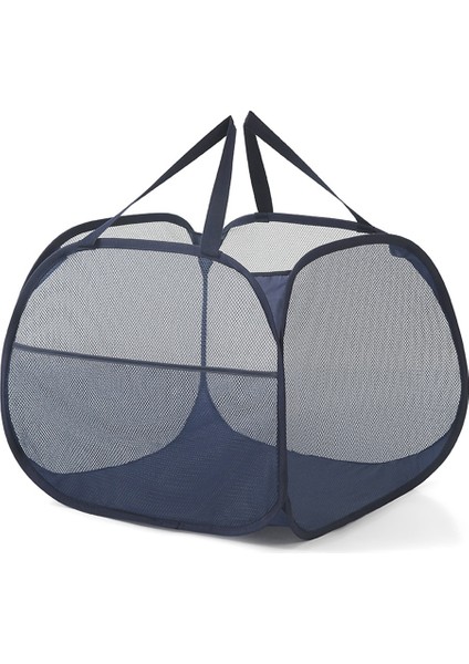 Çıkarılabilir Örgü Açılır Çamaşır Yıkama Güçlü Tutamaklı, Açılış Giysisi Yan Ceplerle Engel, Depolama Sepetleri-B (Yurt Dışından)