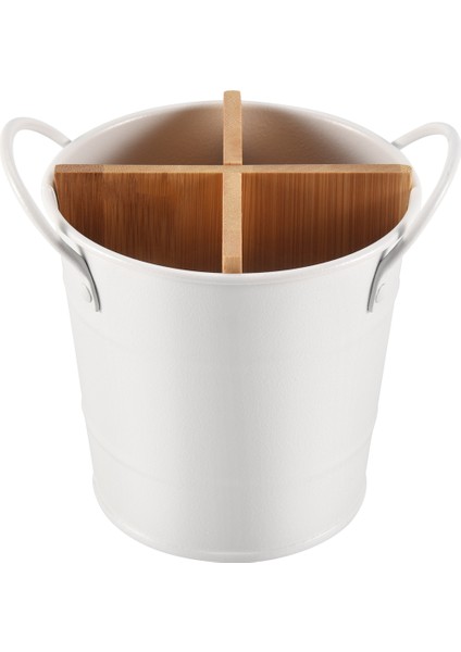 Mutfak Çatal Blar Organizatör Bıçak Standı Saklama Tutucu Ayrı Kaşık Çatal Çubuğu Mutfak Eşya Pişirme Aracı Kova Beyaz (Yurt Dışından)