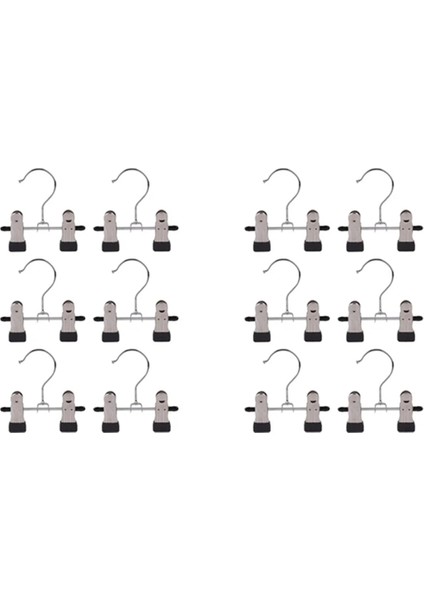 12PCS Ayarlanabilir Paslanmaz Çelik Ayakkabı Raf Pantolon Klasör Önyükleme Askı Tutucu Taşınabilir Seyahat Çamaşır Çamaşır Hok Asma Klipsi (Yurt Dışından)