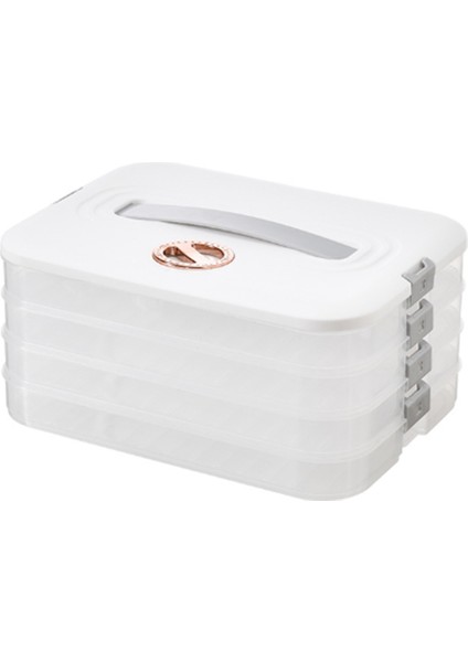 Köfte Kutu Depolama Kutusu Buzdolabı Hamur Tatlısı Dondurucu Çok Katmanlı Donma Hızlı Dondurma Kutusu Beyaz (Yurt Dışından)