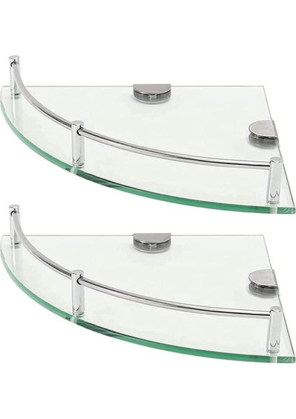 Banyo Rafları, 2 Katmanlı Banyo Cam Köşe Raf Duvarı Monte, Duş Jeli/sabun-C Depolamak Için Temperli Cam Raf (Yurt Dışından)