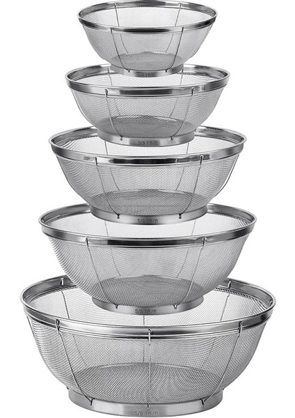 5 Mutfak Için Paket Süzgeçleri, Paslanmaz Çelik Kevnel, Makarna, Pirinç ve Meyve Için Ince Örh Süzgeç, Gerinim Için Elek (Yurt Dışından)