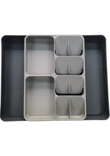 Silverware Çatal Teşhis ve Gadget&#39;lar Için Mutfak Çekmecesi Organizatör Tepsisi, Genişletilebilir, Gri (Yurt Dışından)