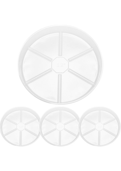 4 Paket Berrak Bitki Tabağı 12 Inç Plastik Bitki Tabakları Kapalı Açık Bahçe Için Dayanıklı Daha Kalın Bitki Tepsisi Saksı Saksı (Yurt Dışından)