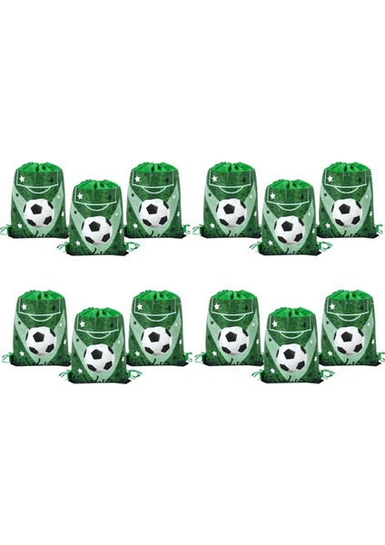 12PCS Futbol Partisi Iyilikler Çizim Çantaları Futbol Topu Hediye Goodie Çanta Çocuk Spor Tema Partisi Dekorasyon Malzemeleri B (Yurt Dışından)