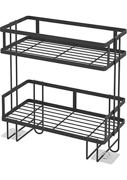 Banyo Aksesuarları, Banyo Organizatörleri ve Depolama, Tuvalet Deposunun Üzerinde 2 Katman, Siyah (Yurt Dışından)