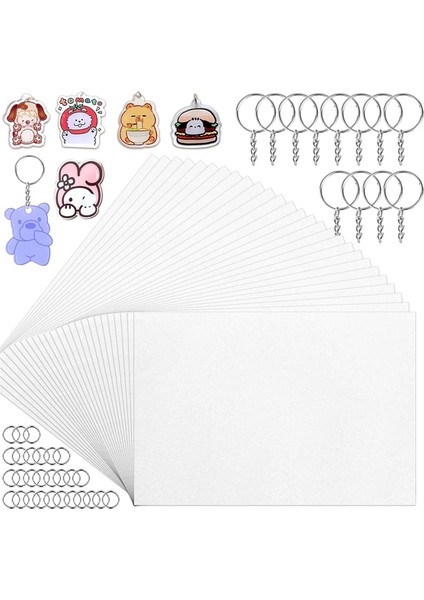 100 Parça Isı Büzülme Plastik Çarşaf, Isı Büzülme Kağıt Boş Büzülen Film Çarşafları Çocuklar Için Yaratıcı Zanaat (Yurt Dışından)