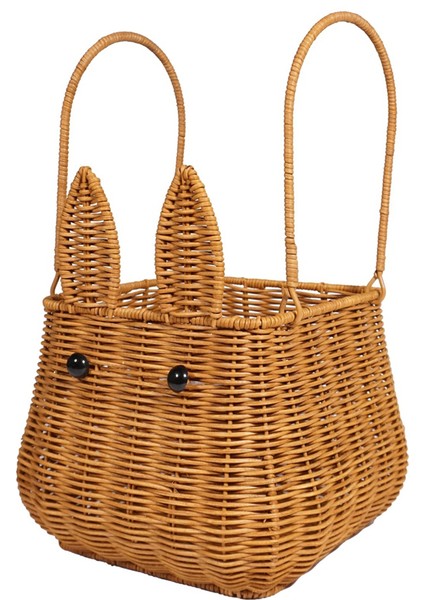 Saplı Rattan Sepeti, Yumurta Sepeti Dokunmuş Çiçek Kız Ekmek Meyve Sebze Sepeti Hasır Oyuncak Piknik Sepeti (Yurt Dışından)