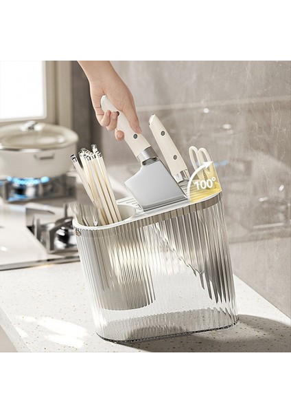 Bıçak Tutucu Depolama Rafı Tezgah Çok Fonksiyonlu Yemek Çubuğu Kafesi Kıç Tutucu Entegre Saklama Kutusu, B (Yurt Dışından) indirimleri