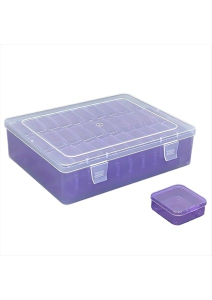 Morlu Kapaklı Mor Mini Alet Kutusu, 30 Bölme Küçük Ürünler El Sanatları Saklama Kutusu, Mücevher, Küçük Parça Saklama Kutusu (Yurt Dışından)