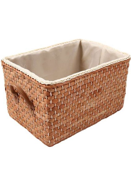 Manuel Dokuma Depolama Sepeti El Yapımı Çamaşırhane Hasır Sepetler Sundues Organizatör Kıyafet Oyuncakları Konteyner Dekorasyon -Brown (Yurt Dışından)