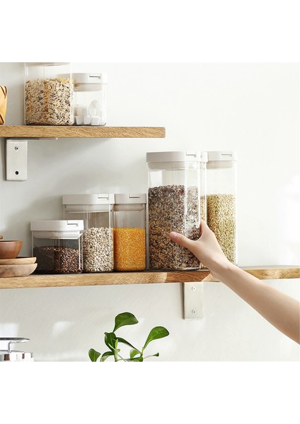 Mühürlü Gıda Saklama Kutusu Tahıl Şeker Kurutulmuş Kavanozlar Mutfak Kare Şeffaf Mühürlü Tank Kutusu Atıştırmalık Kuru Ürünler Saklama Kavanozu (Yurt Dışından)