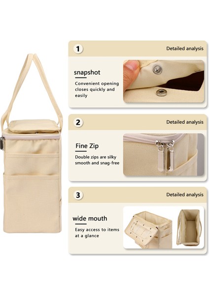 Dikiş Örgü Torbası Iplik Tote Depolama Çantası Yün Tığ Kancaları Örgü Iğneler Dikiş Araçları Dıy Ev Organizatör B (Yurt Dışından)